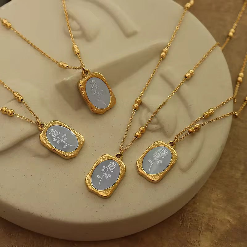 Stainless Steel Flower Silver Chain