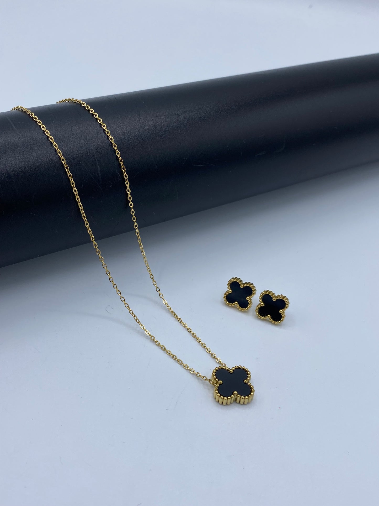 Stainless Steel Clover Locket Set