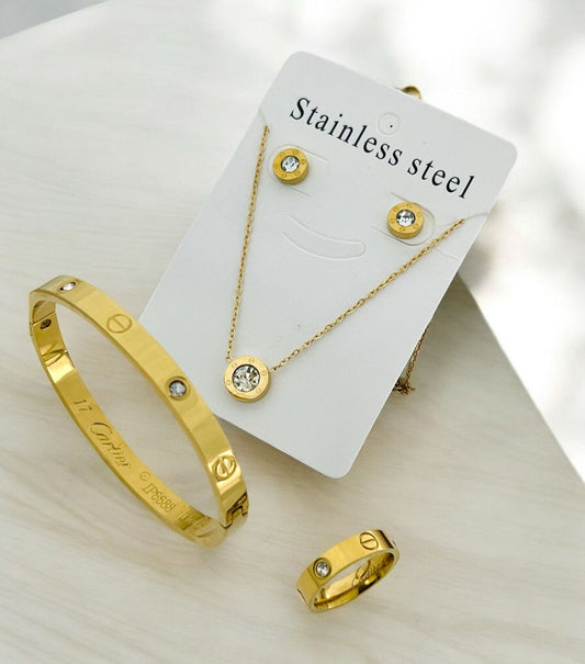 Stainless Steel Stone Luxury Design Complete Set