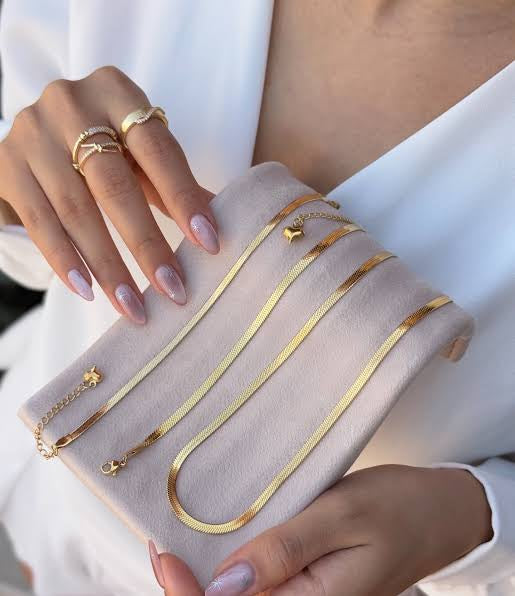 Stainless Steel Luxury Quality Snake Chain Comobo Set