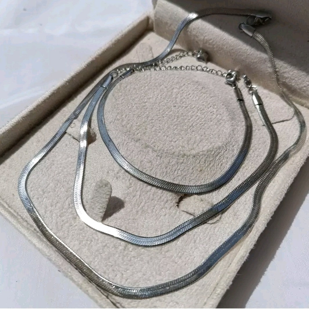 Stainless Steel Luxury Quality Snake Chain Comobo Set